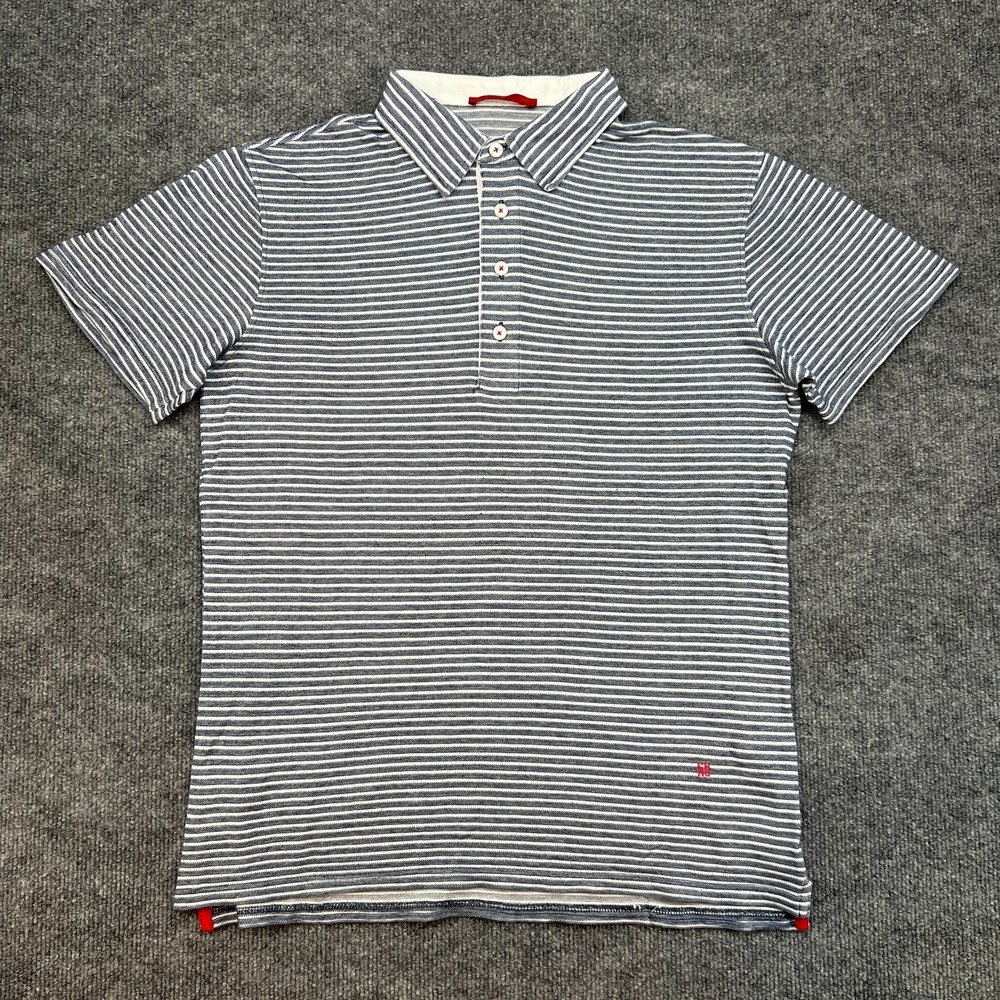 Carolina Herrera Polo Shirt Size Small White Striped Cotton